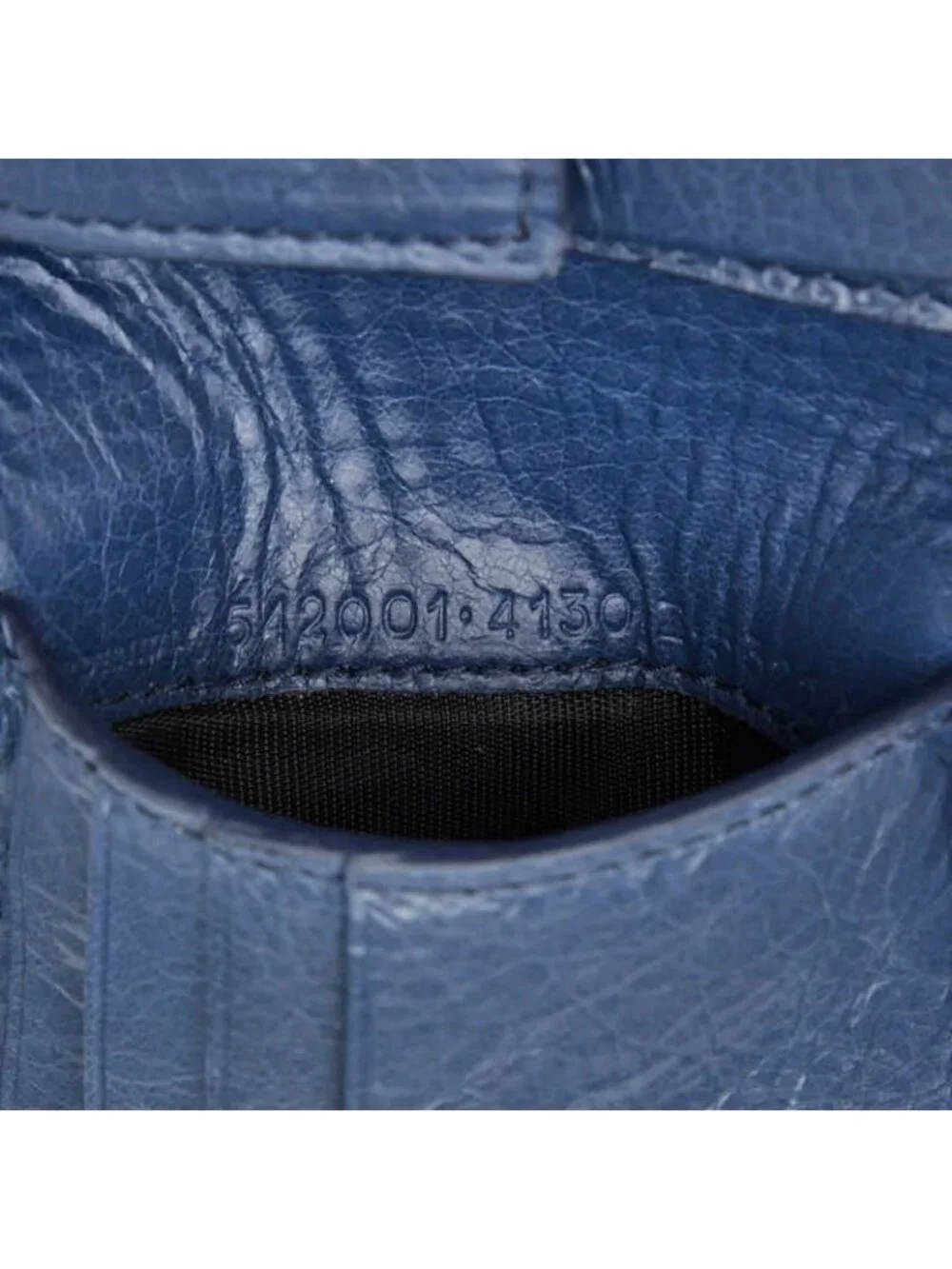 Balenciaga Square Coin Wallet Bifold Compact Navy Leather